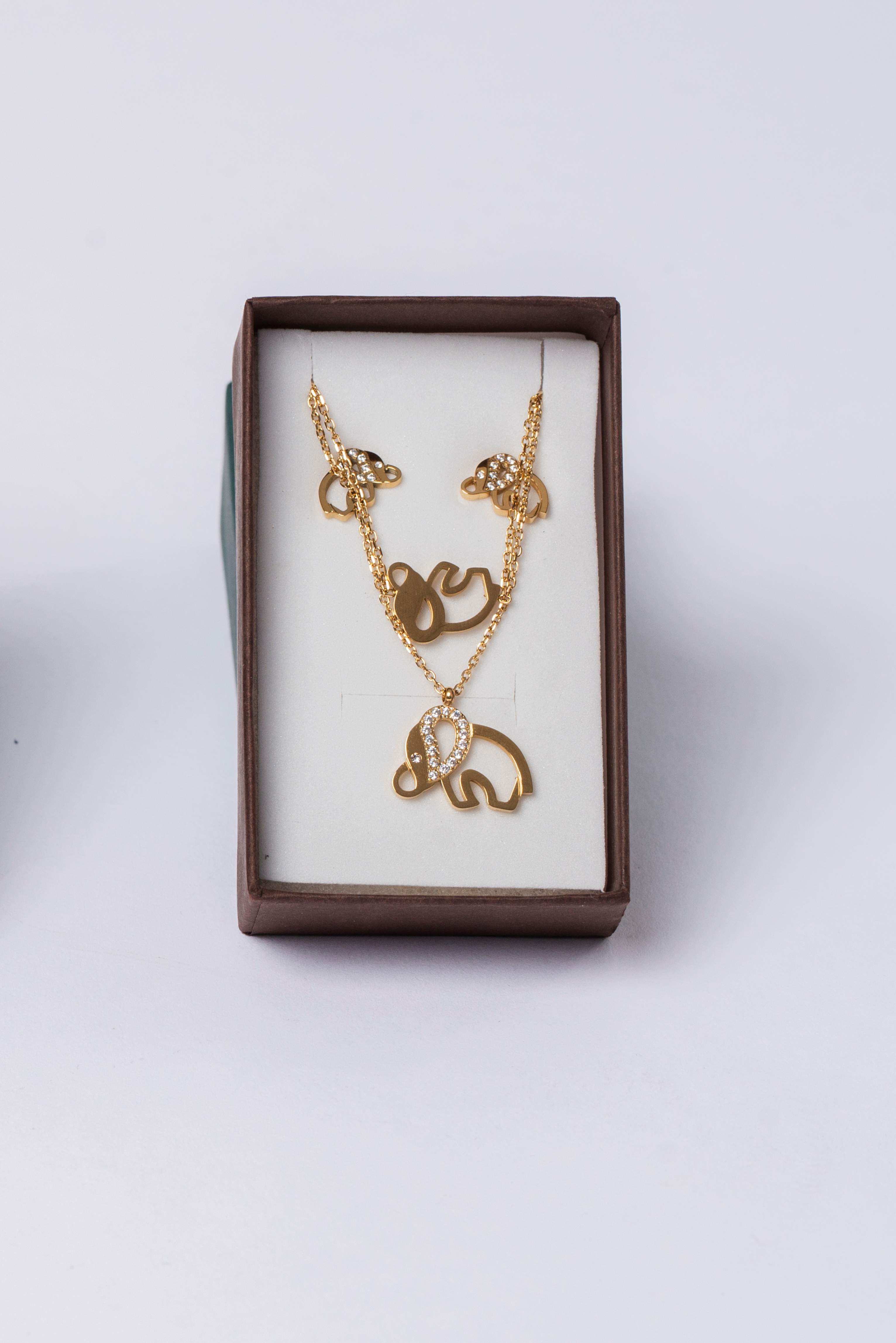 Golden Elephant Jewelry Set - Ensemble de bijoux éléphant doré